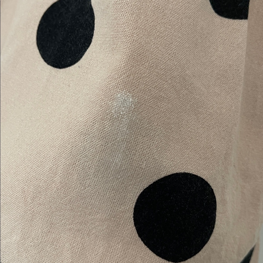 Blu Pepper beige & black polka dot retro midi maxi linen blend dress S - Picture 7 of 9